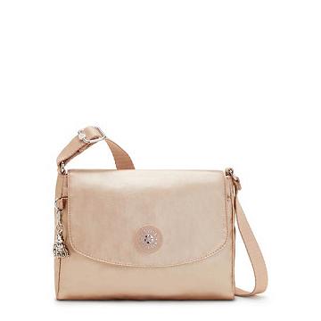 Kipling Tamia Metallic Crossbody Bags Gold Charm Metallic | CA 1234SG